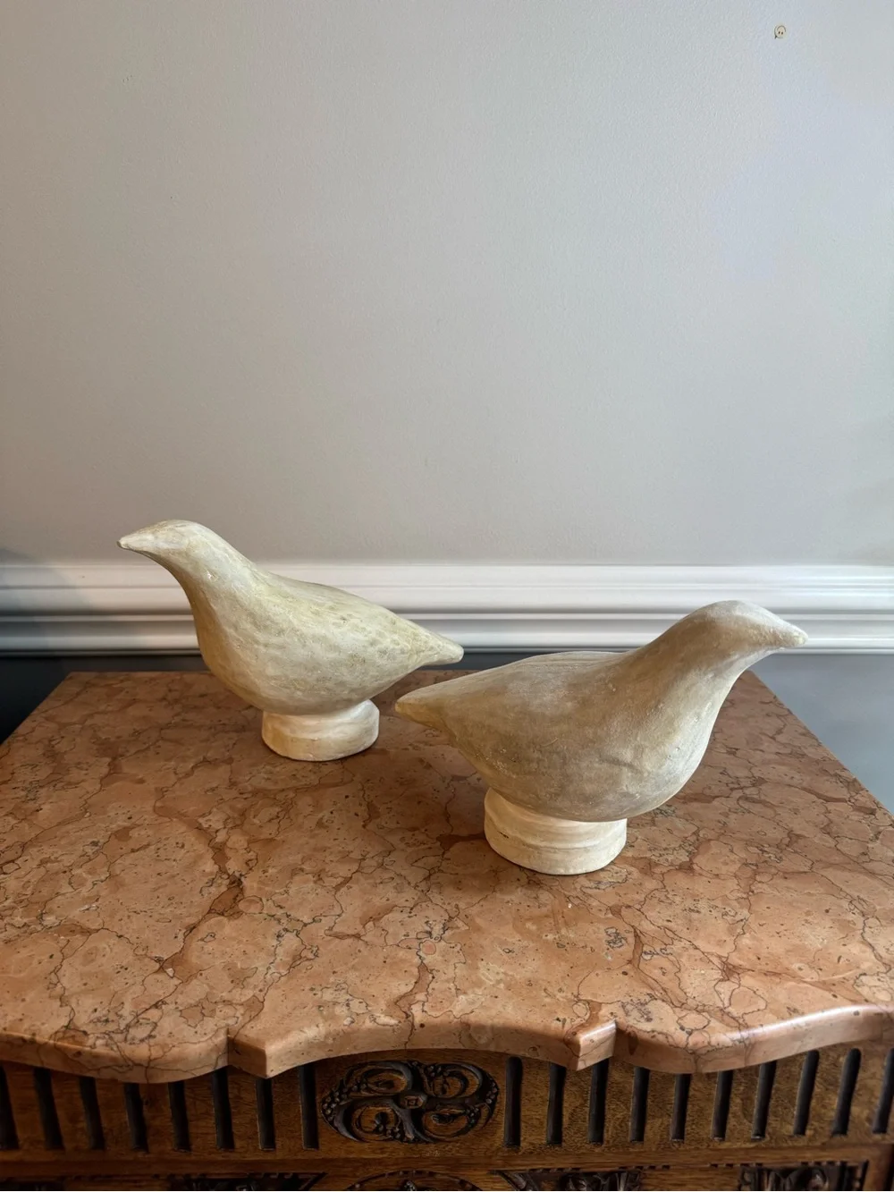 Pottery Barn Artisan Studio Bird Object Set of Two